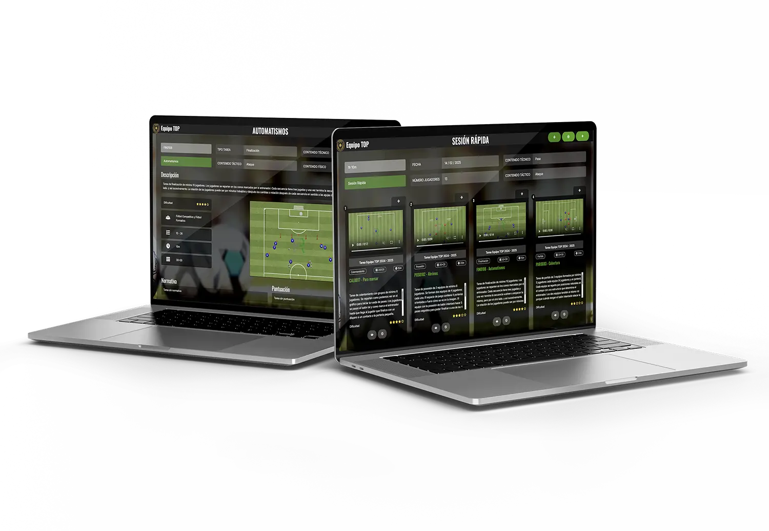 Diseña sesiones Plataforma para diseñar sesiones de entrenamiento de fútbol