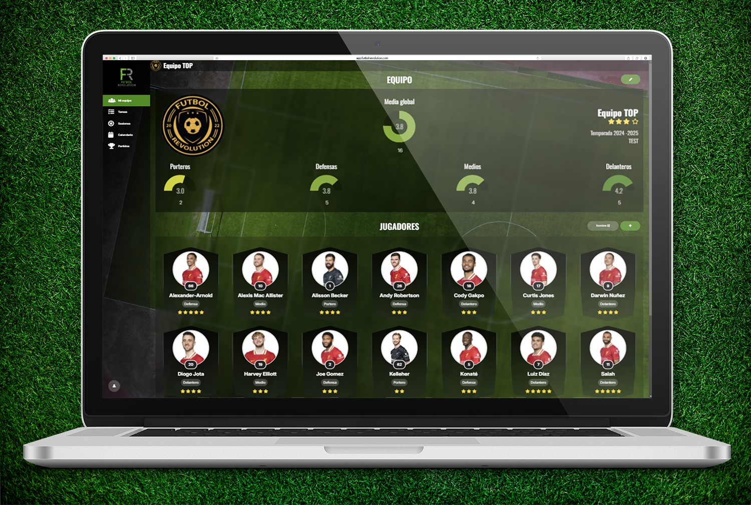 Plataforma para entrenamientos de fútbol