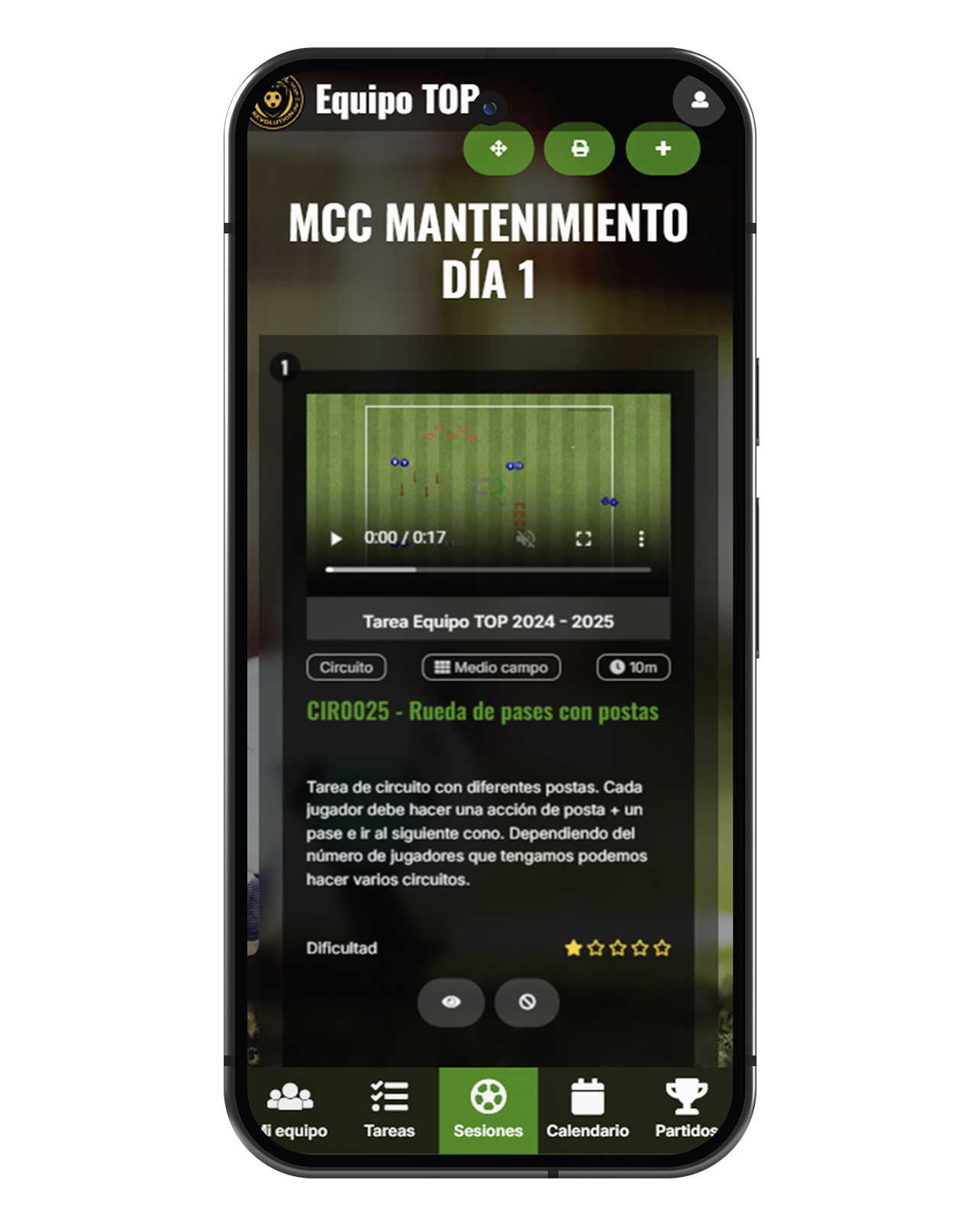 Prepara tus sesiones de entrenamiento en Fútbol Revolution