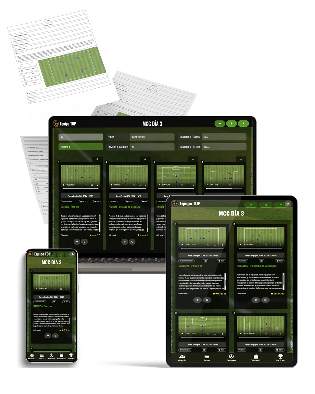 Planificación de entrenamientos en la plataforma Fútbol Revolution