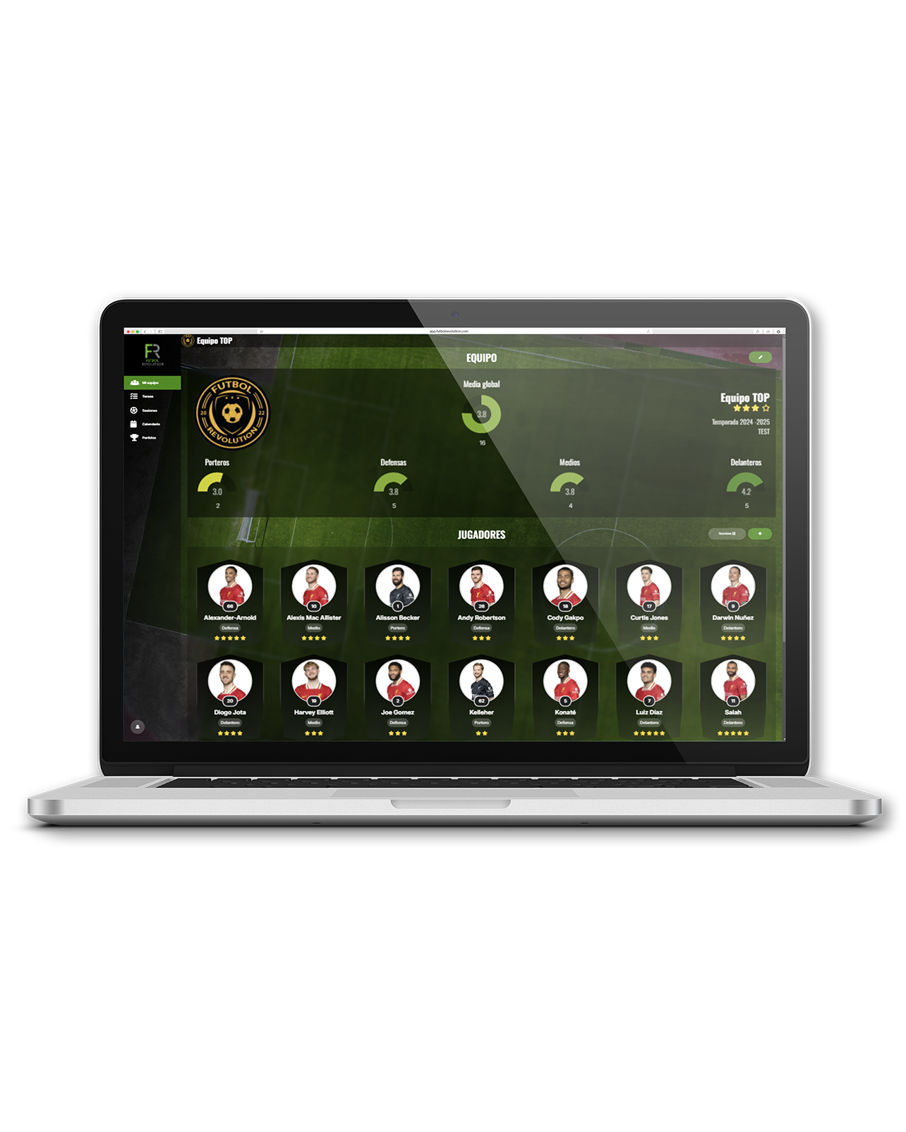 Seguimiento de jugadores y estadísticas en Fútbol Revolution